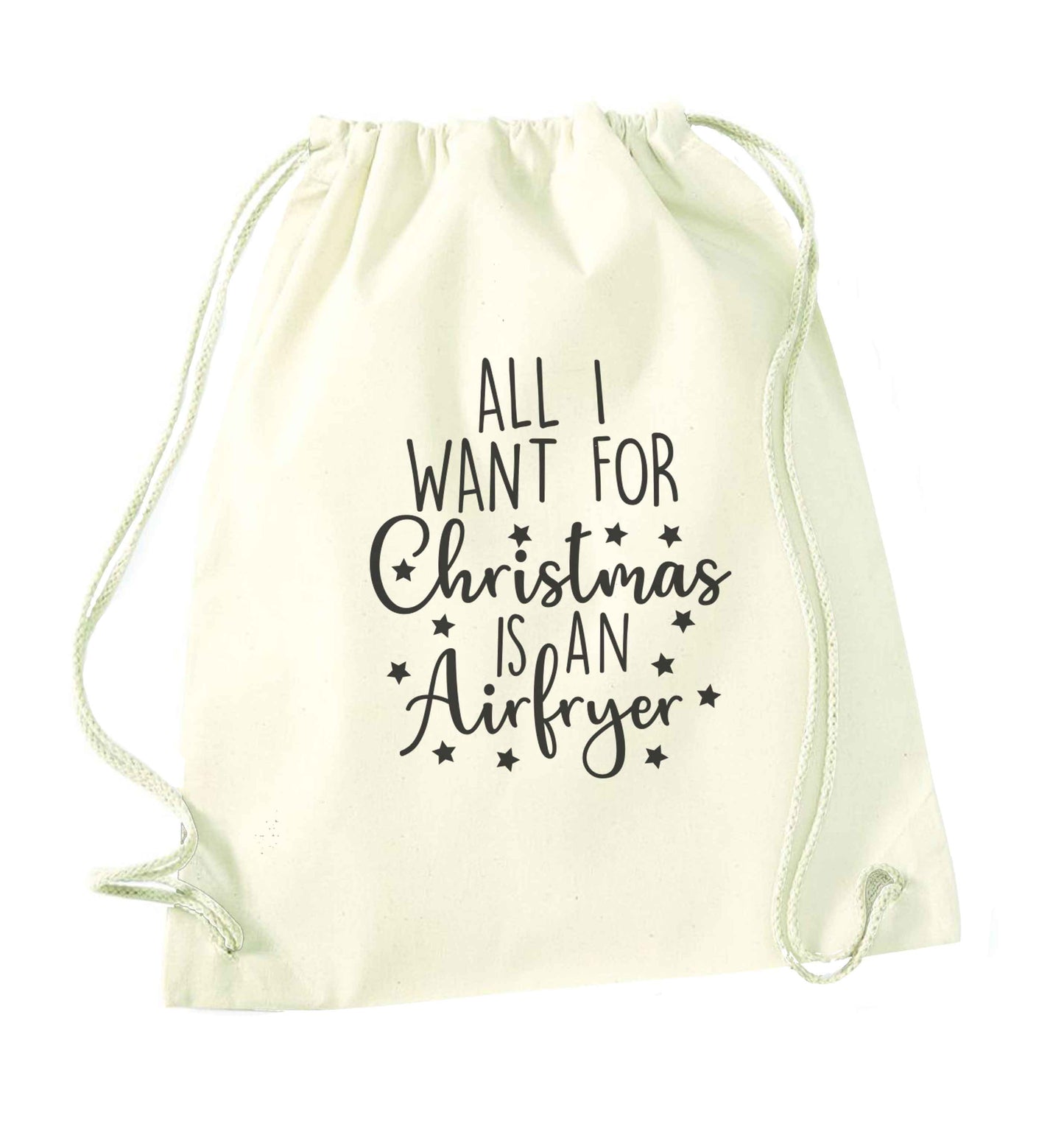 All I want for Christmas is an airfryernatural drawstring bag