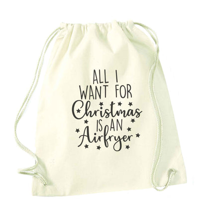 All I want for Christmas is an airfryernatural drawstring bag