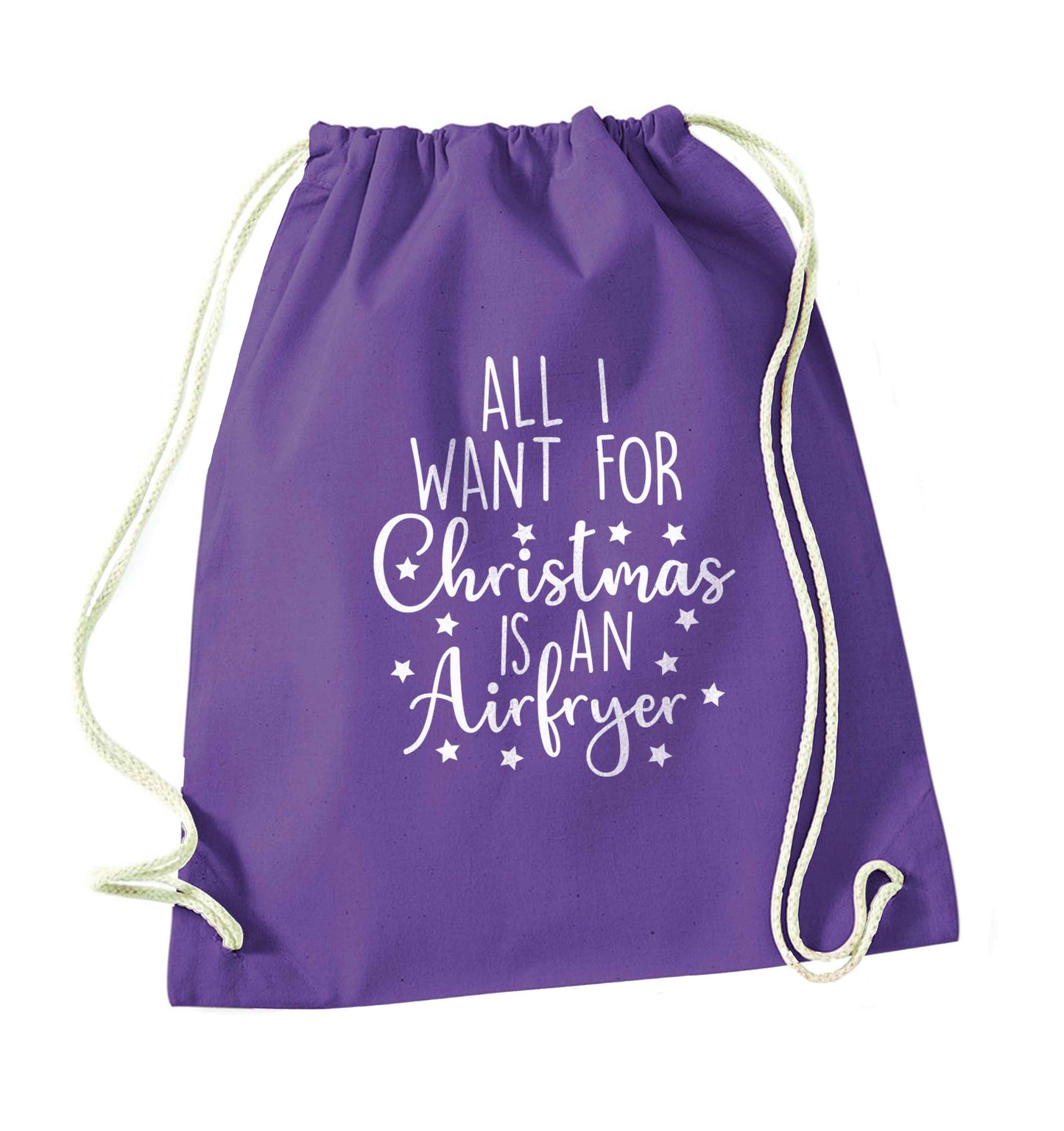 All I want for Christmas is an airfryerpurple drawstring bag