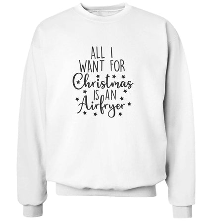 All I want for Christmas is an airfryeradult's unisex white sweater 2XL