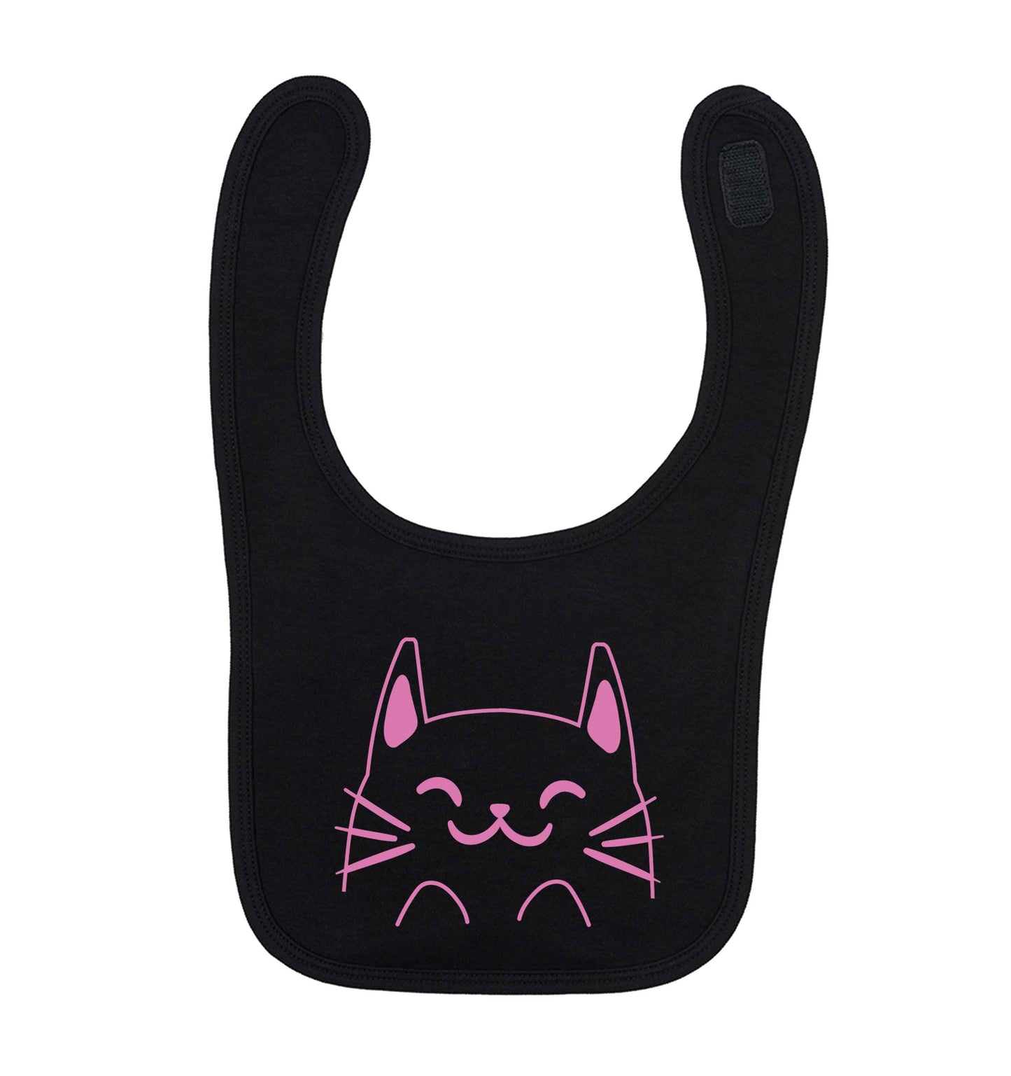 Cat illustration black baby bib