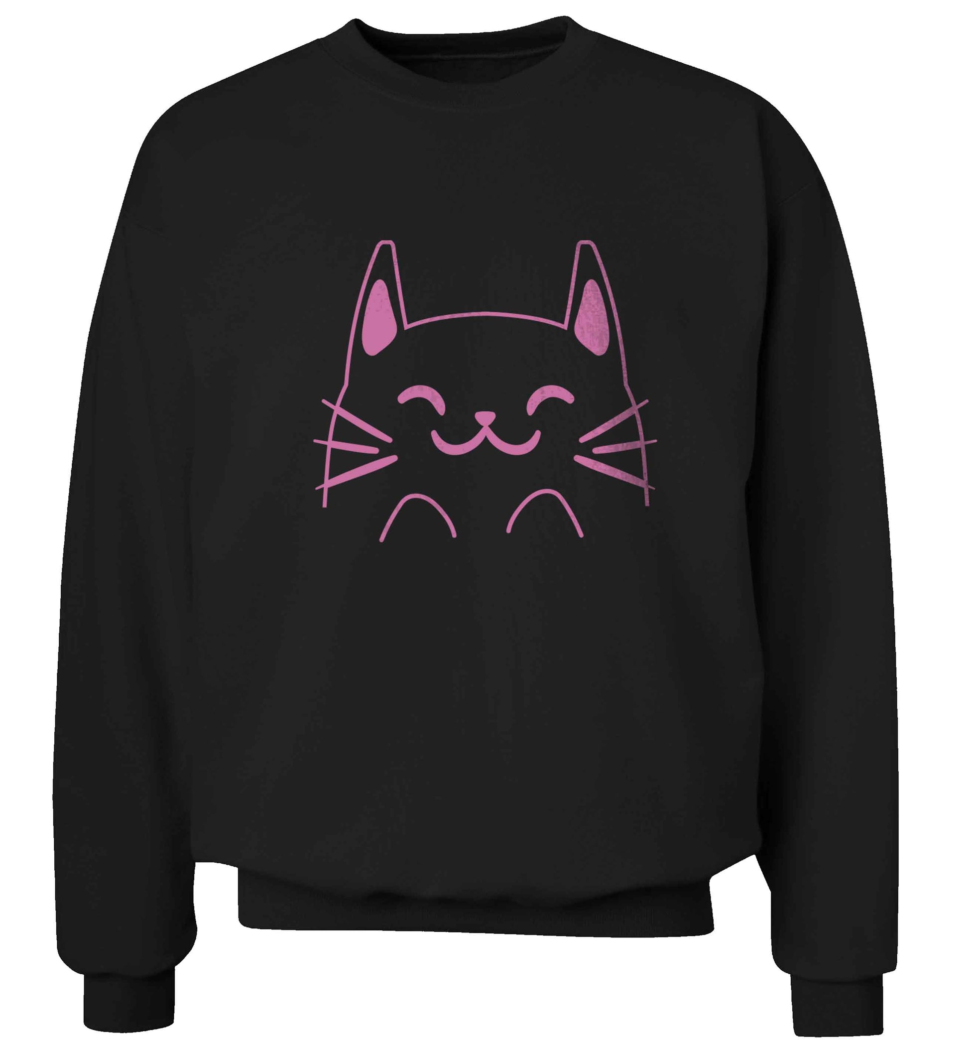 Cat illustration adult's unisex black sweater 2XL