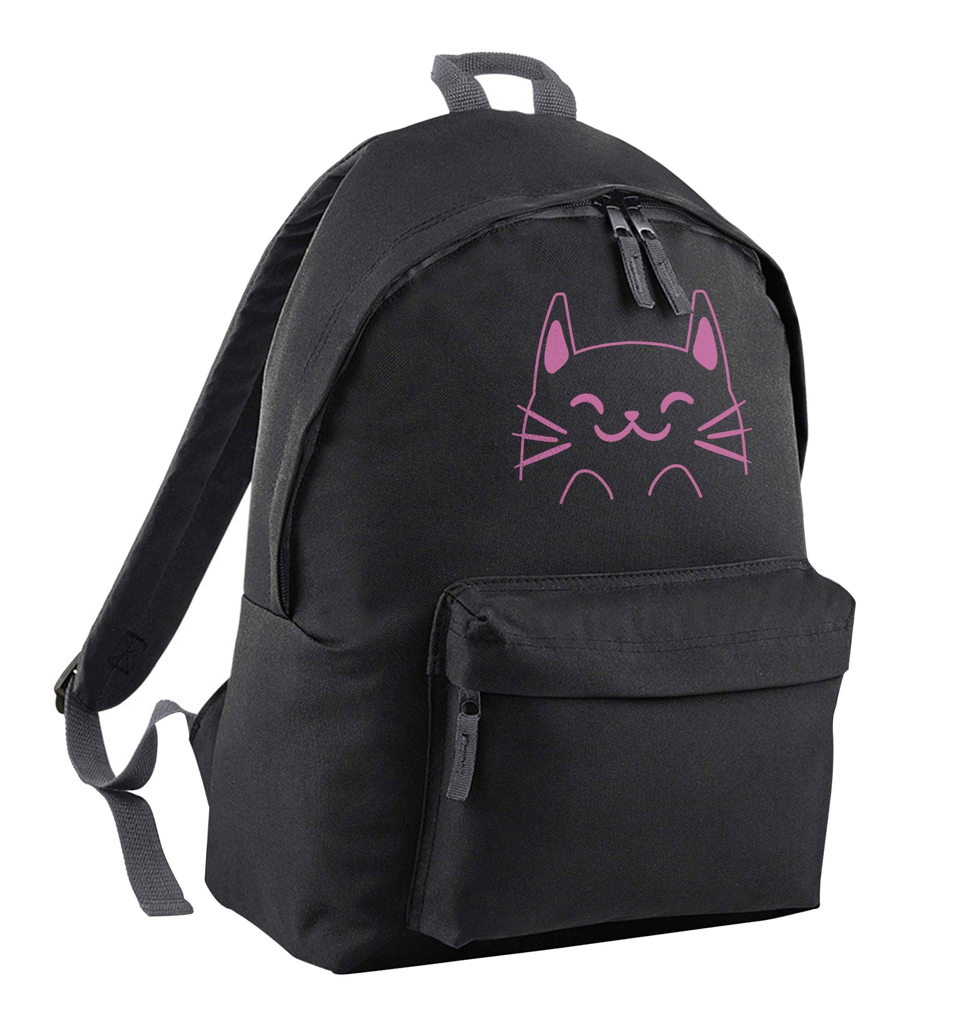 Cat illustration black adults backpack