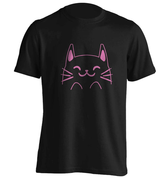 Cat illustration adults unisex black Tshirt 2XL