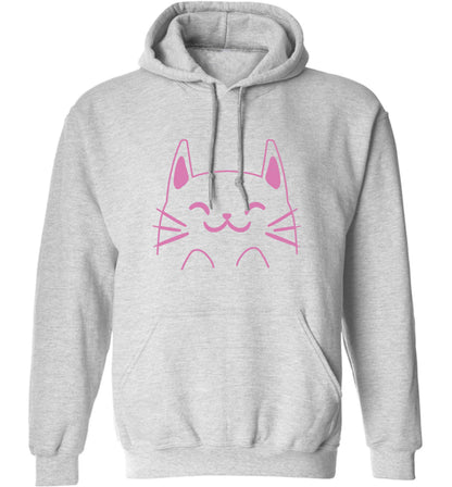 Cat illustration adults unisex grey hoodie 2XL