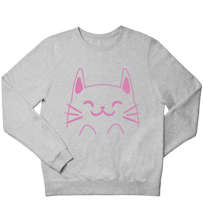 Cat illustration children's grey sweater 12-13 Years