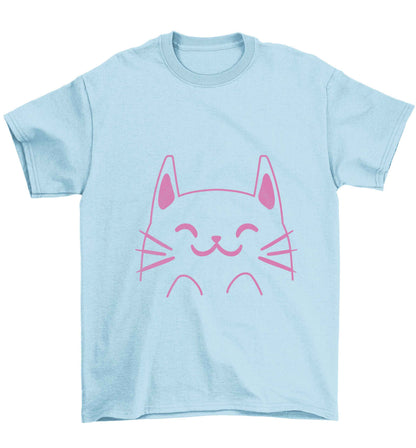 Cat illustration Children's light blue Tshirt 12-13 Years