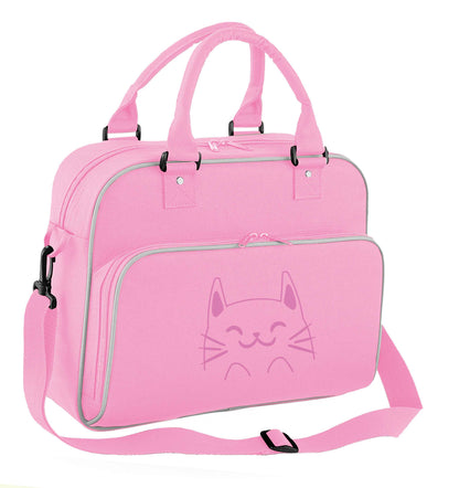 Cat illustration children's dance bag baby pink