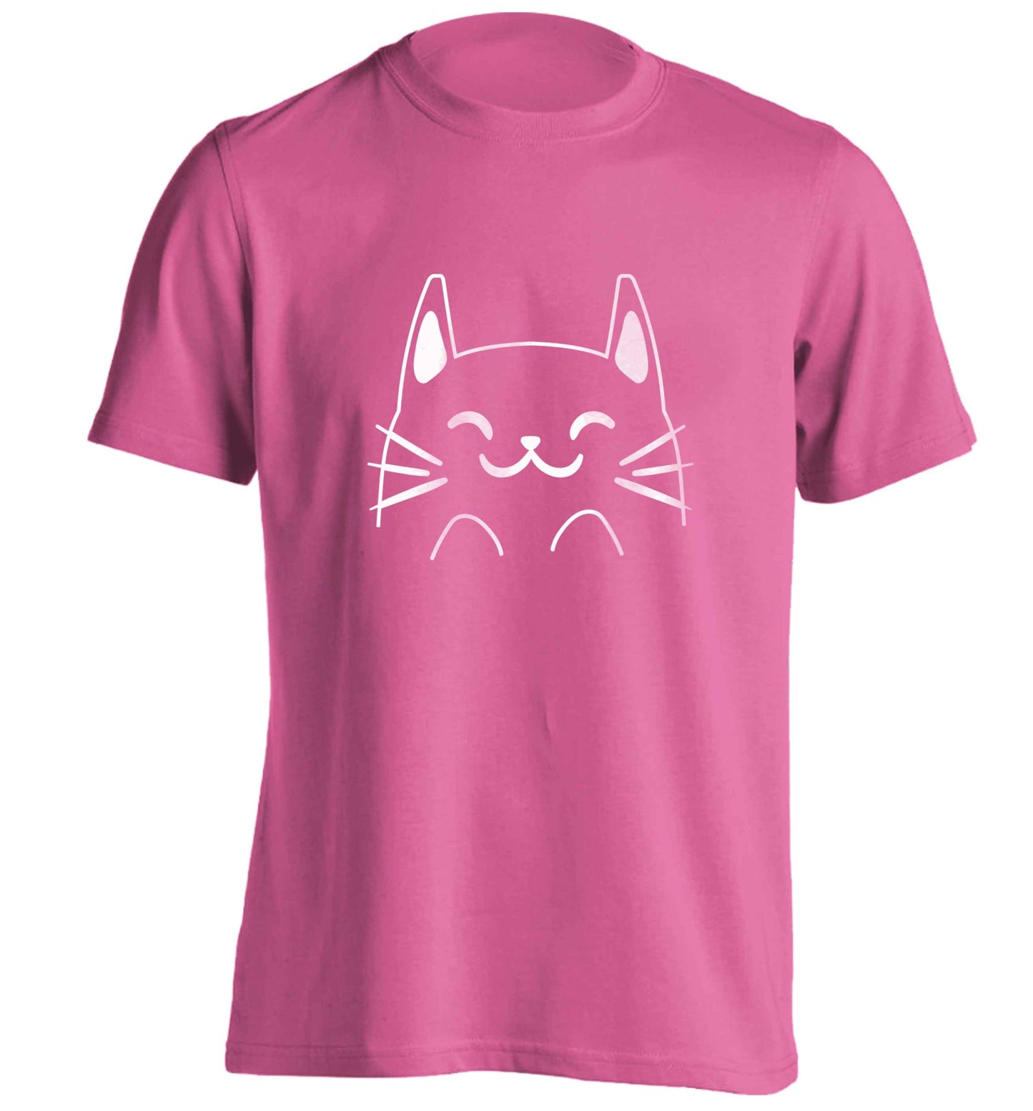 Cat illustration adults unisex pink Tshirt 2XL