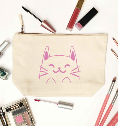 Cat illustration natural makeup bag