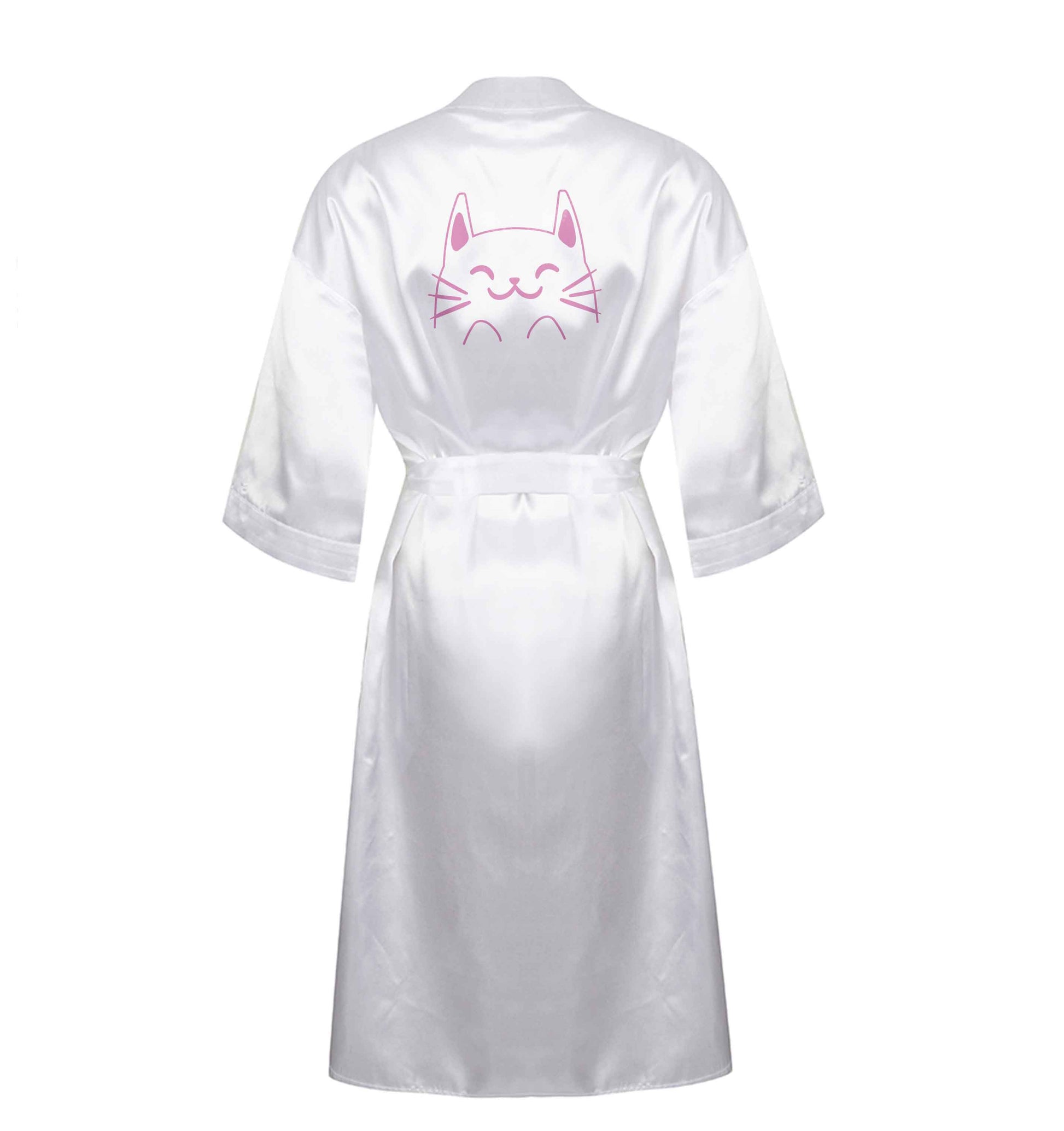 Cat illustration XL/XXL white ladies dressing gown size 16/18