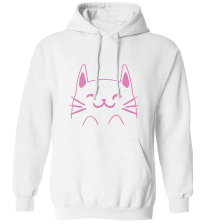 Cat illustration adults unisex white hoodie 2XL