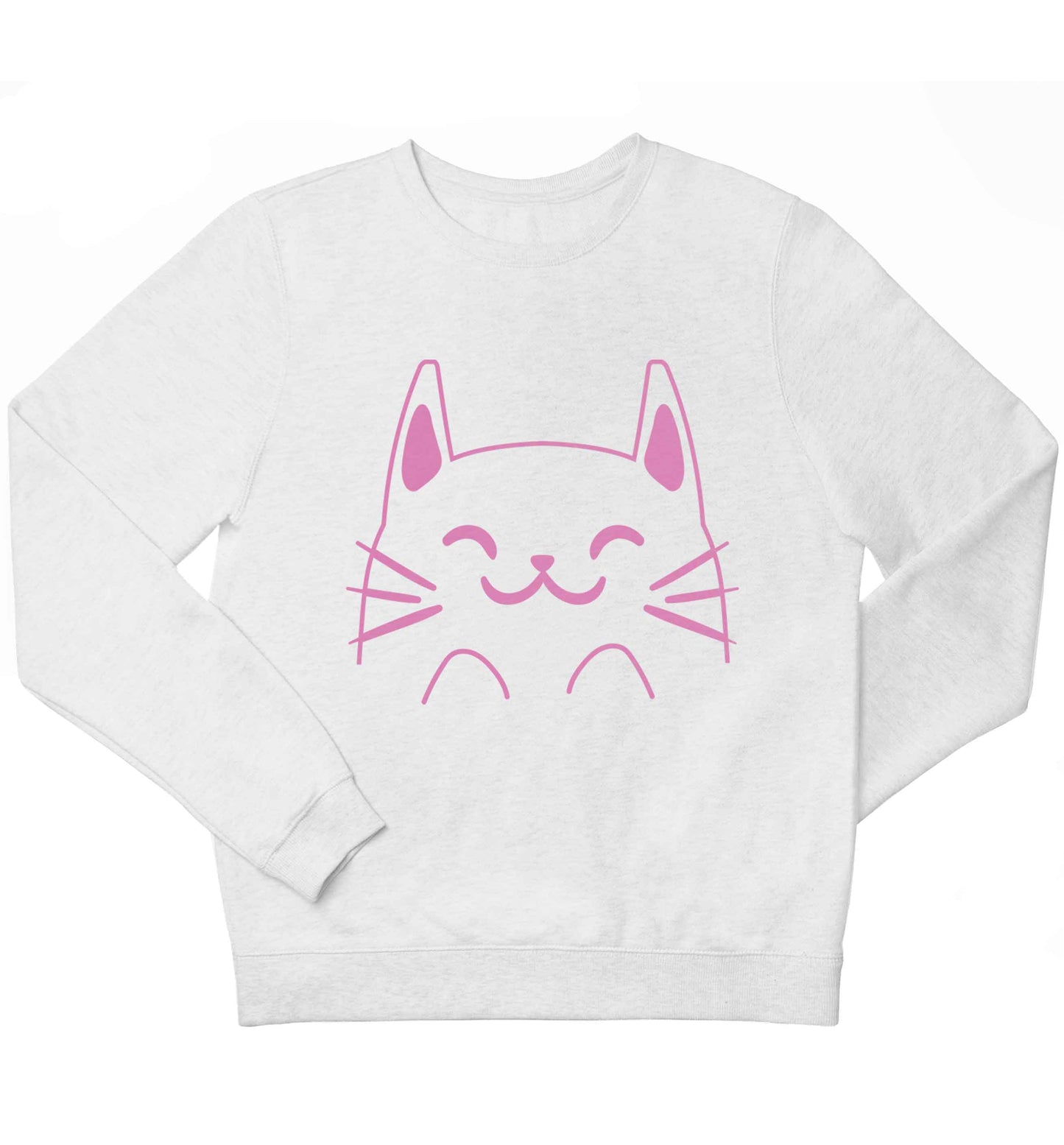 Cat illustration children's white sweater 12-13 Years