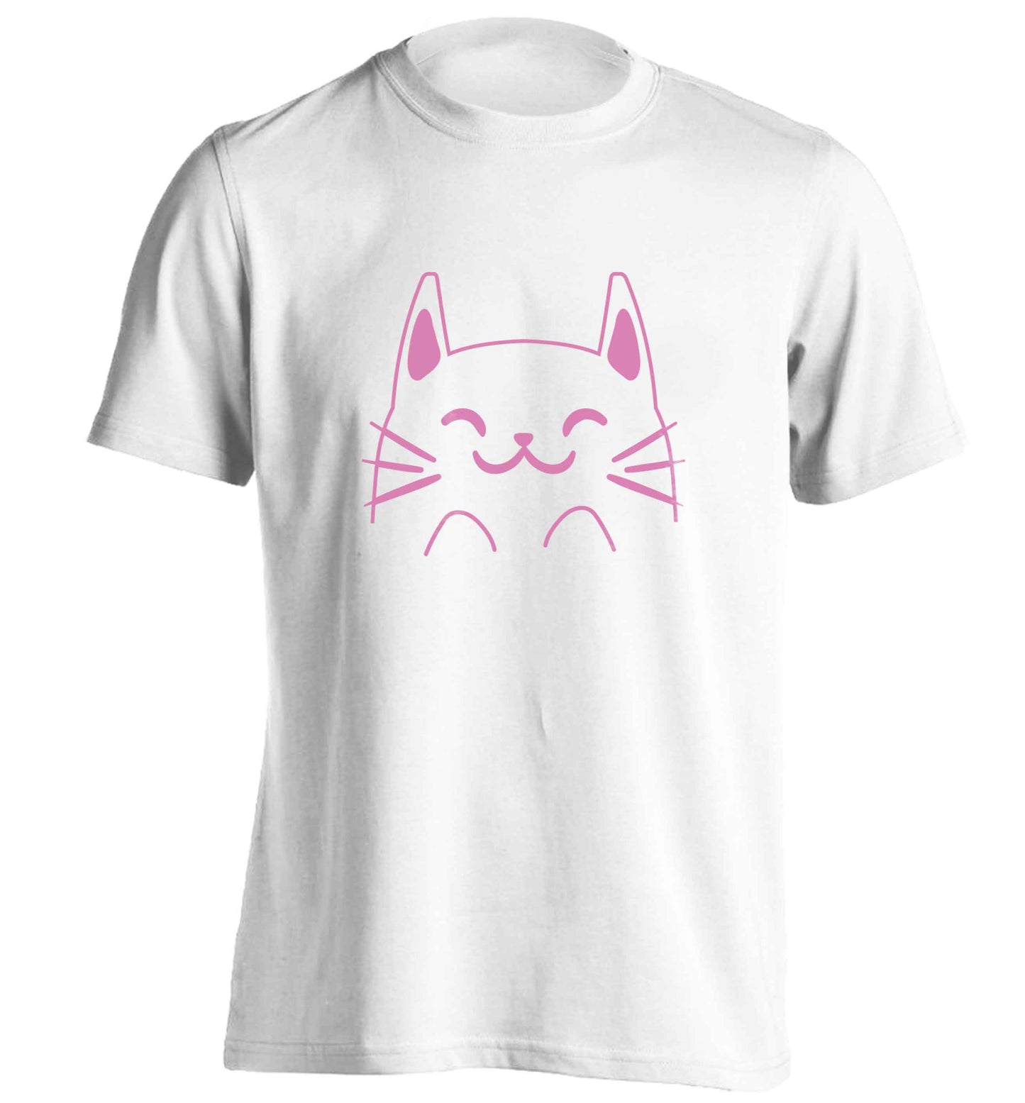 Cat illustration adults unisex white Tshirt 2XL
