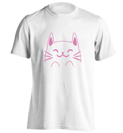 Cat illustration adults unisex white Tshirt 2XL