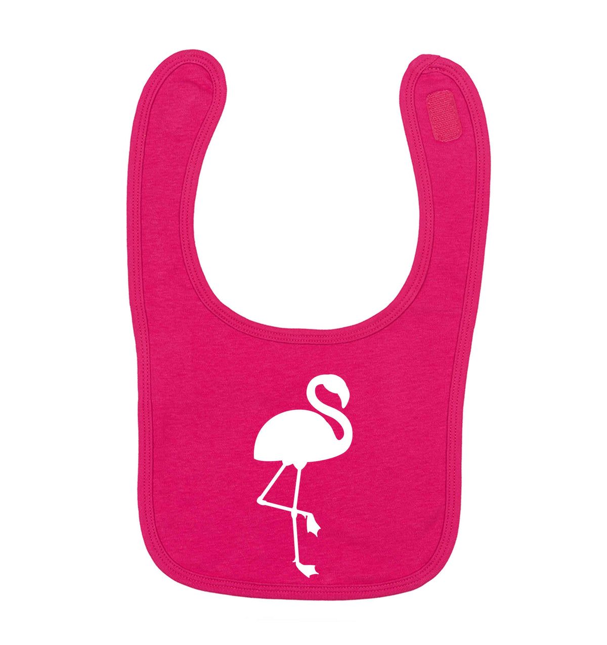 Pink flamingo dark pink baby bib