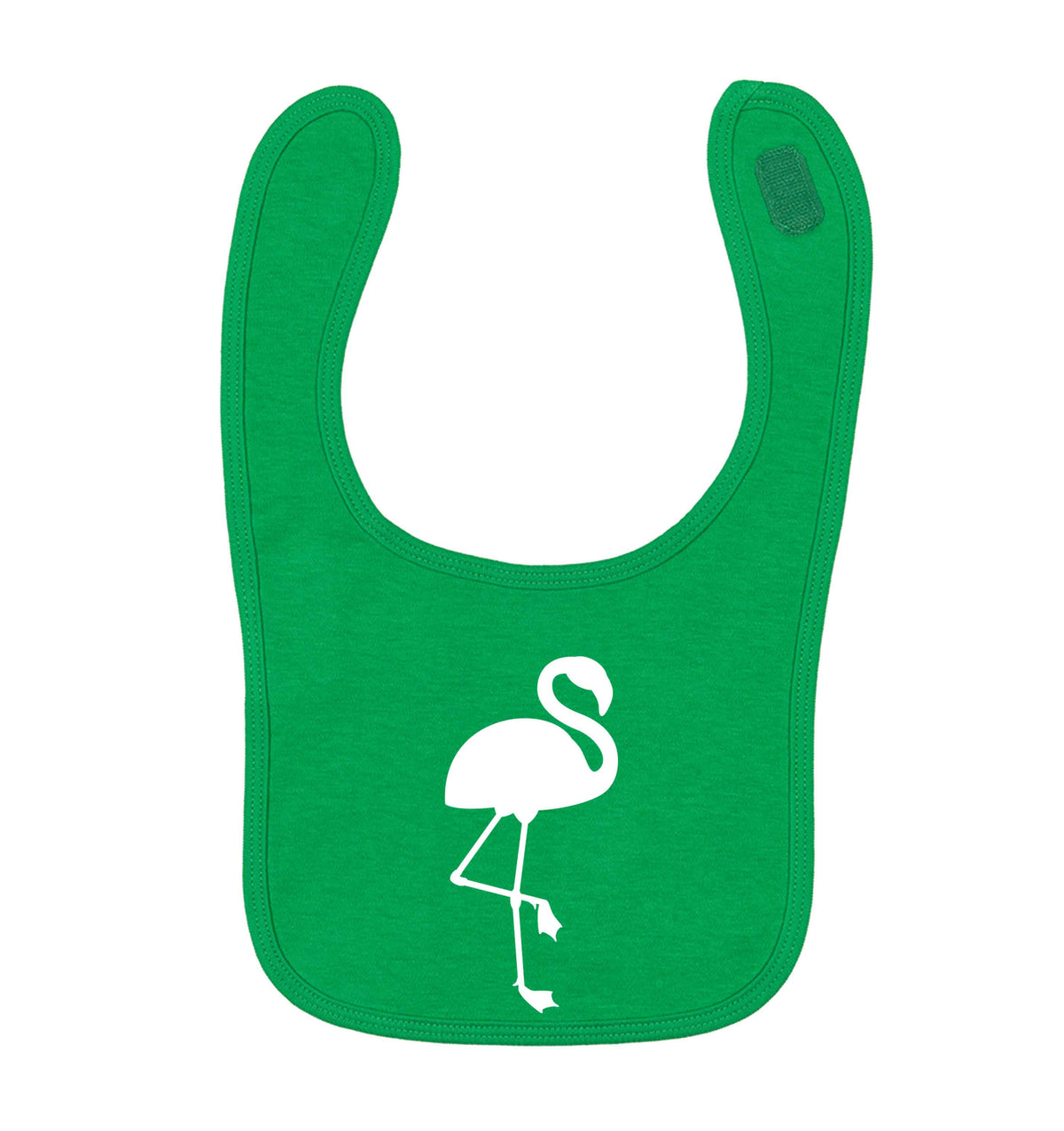 Pink flamingo green baby bib