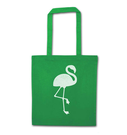 Pink flamingo green tote bag