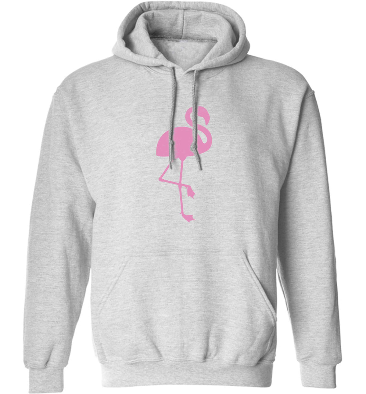 Pink flamingo adults unisex grey hoodie 2XL