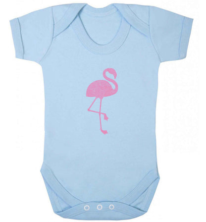 Pink flamingo baby vest pale blue 18-24 months