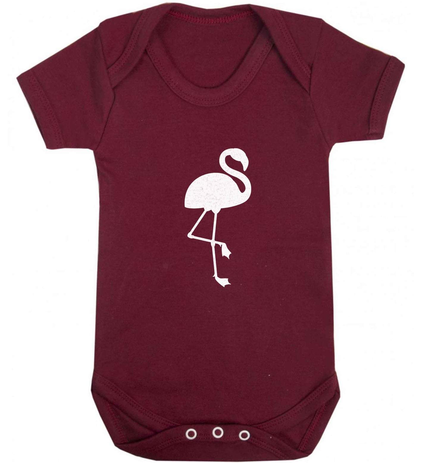 Pink flamingo baby vest maroon 18-24 months
