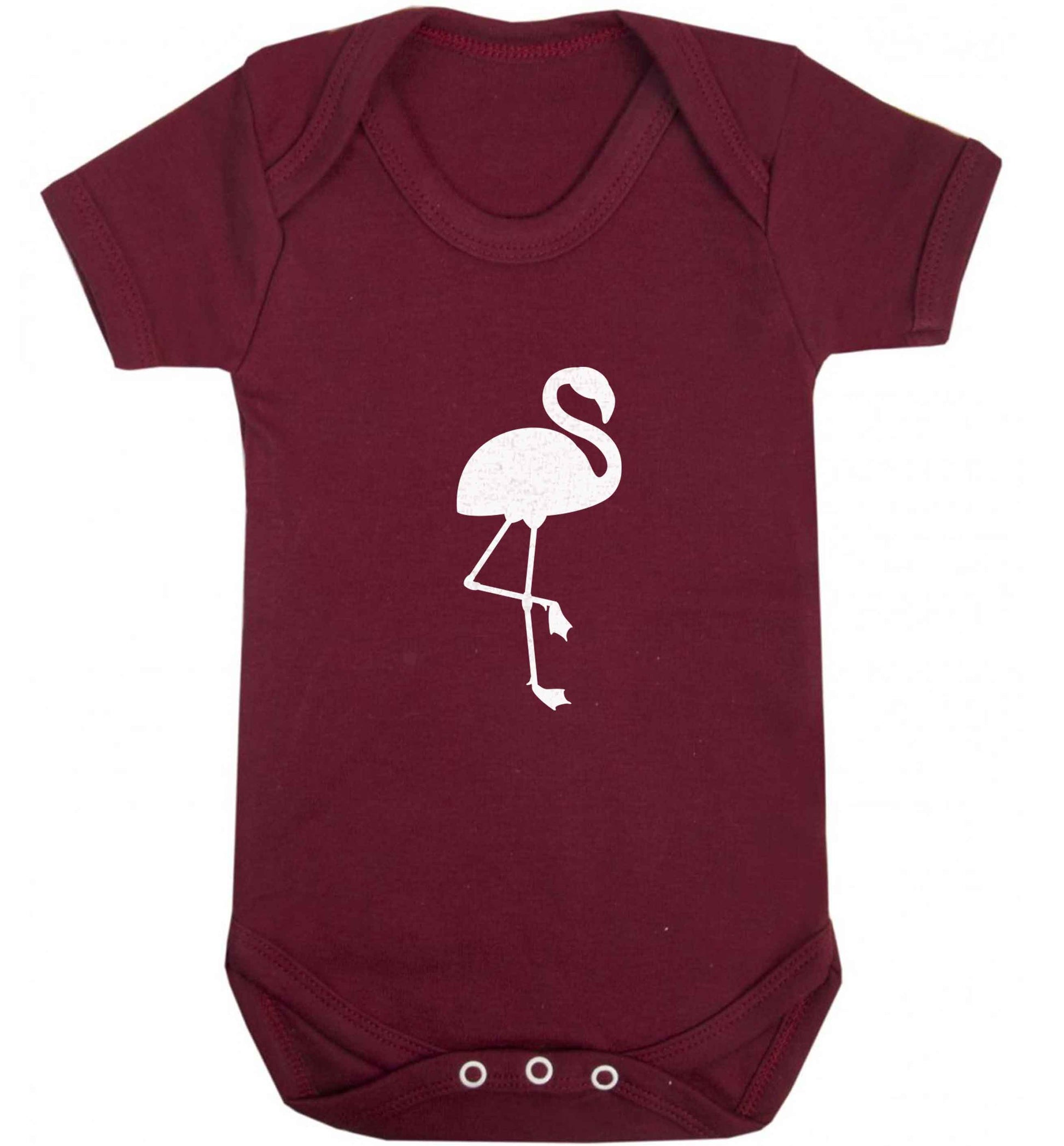 Pink flamingo baby vest maroon 18-24 months