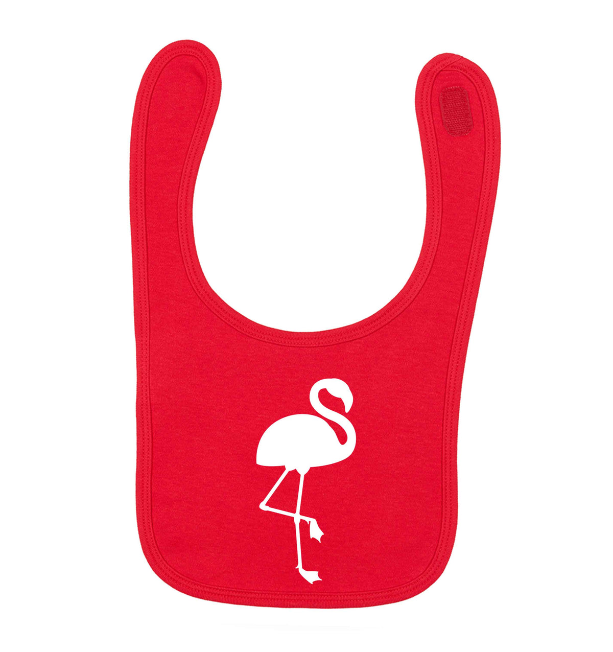 Pink flamingo red baby bib