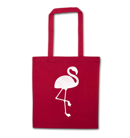Pink flamingo red tote bag