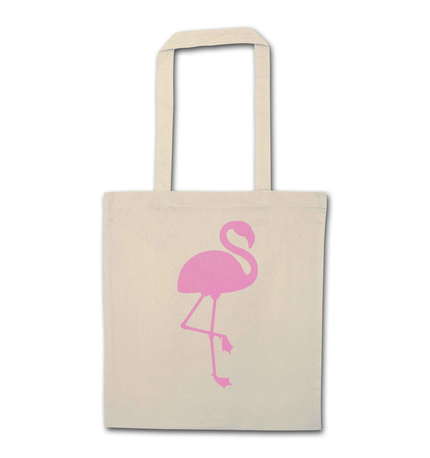 Pink flamingo natural tote bag