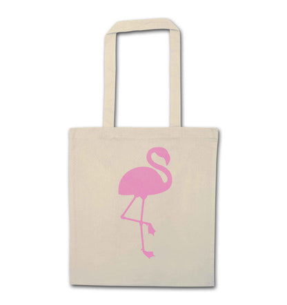 Pink flamingo natural tote bag