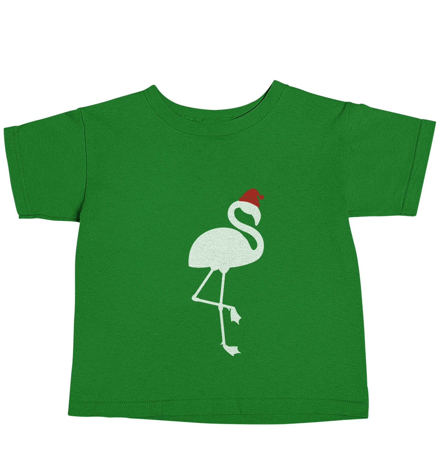 Pink flamingo santa green baby toddler Tshirt 2 Years