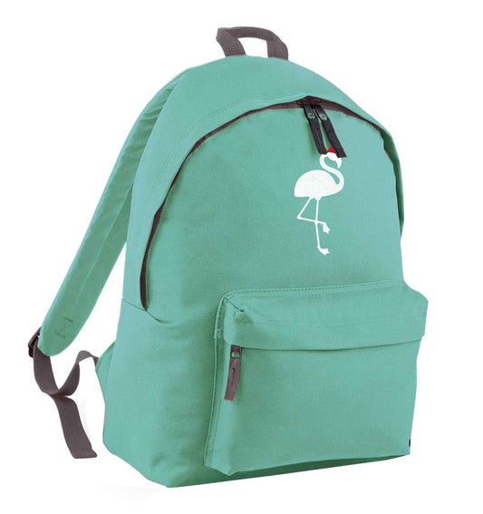 Pink flamingo santa mint adults backpack