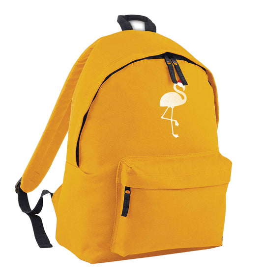Pink flamingo santa mustard adults backpack