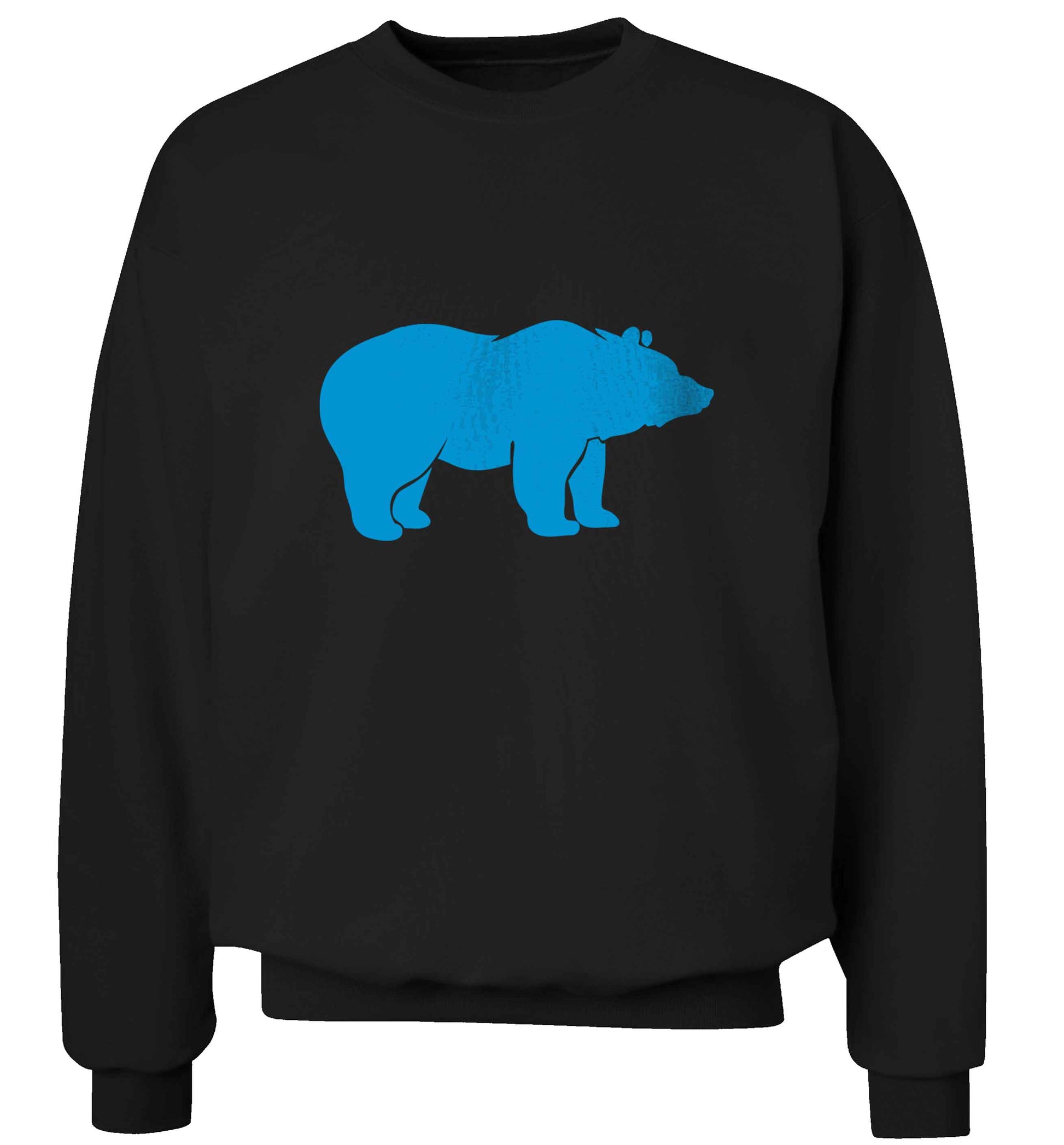 Blue bear adult's unisex black sweater 2XL