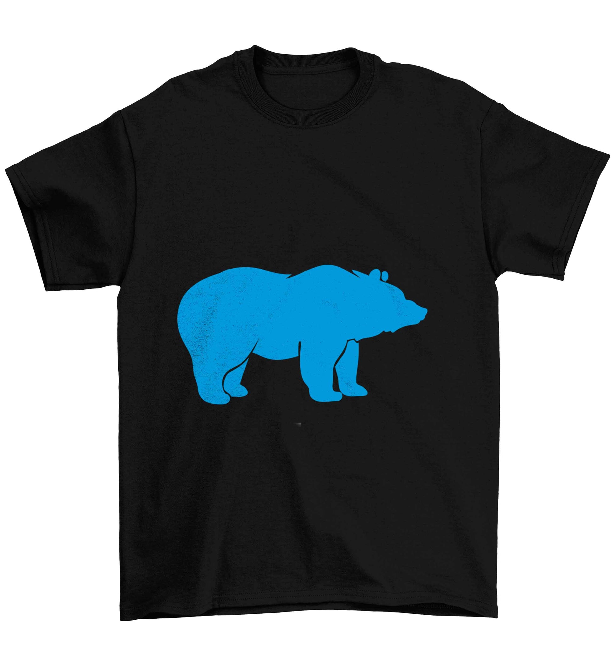 Blue bear Children's black Tshirt 12-13 Years
