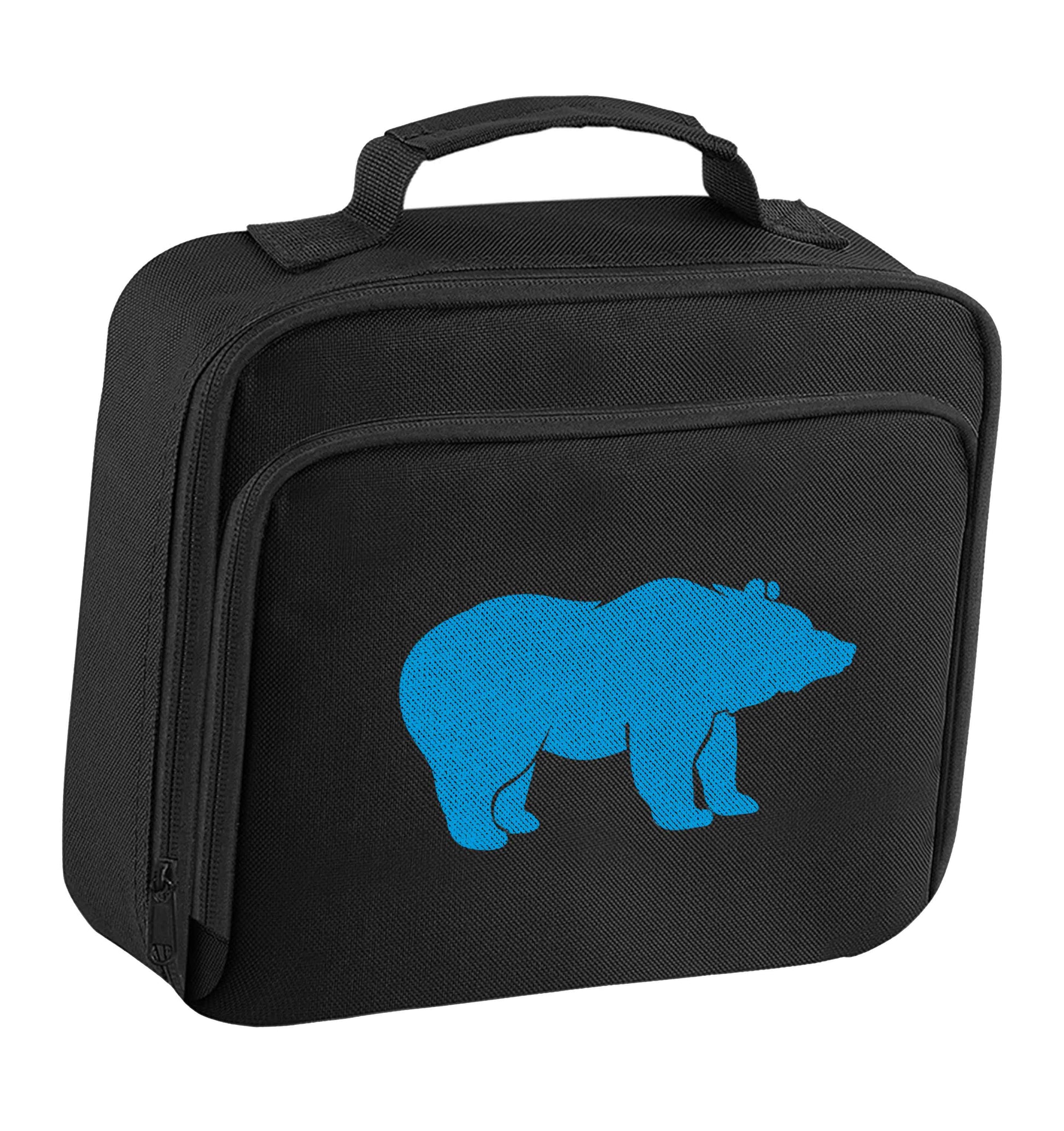 Blue bear insulated black lunch bag cooler