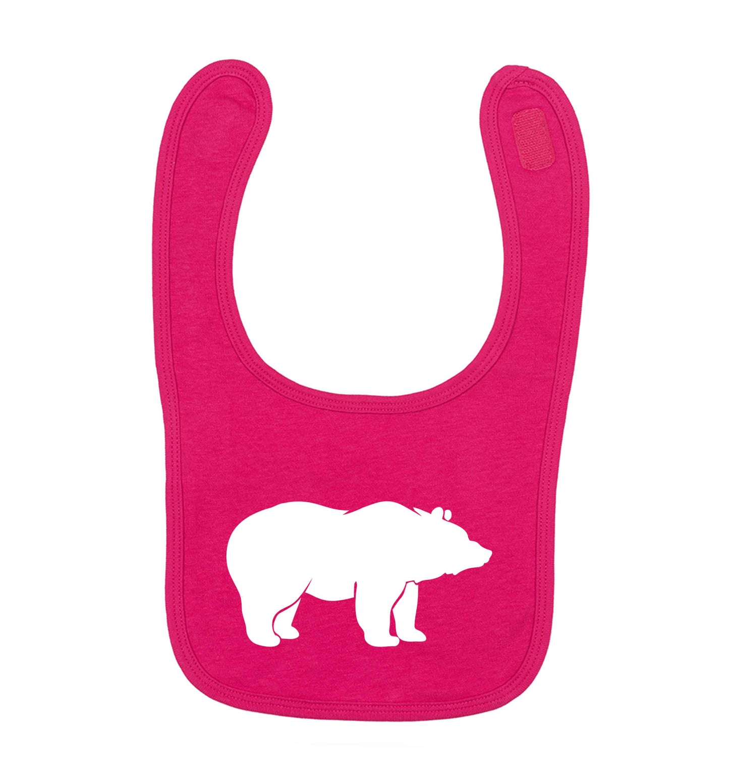 Blue bear dark pink baby bib