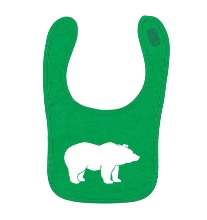 Blue bear green baby bib