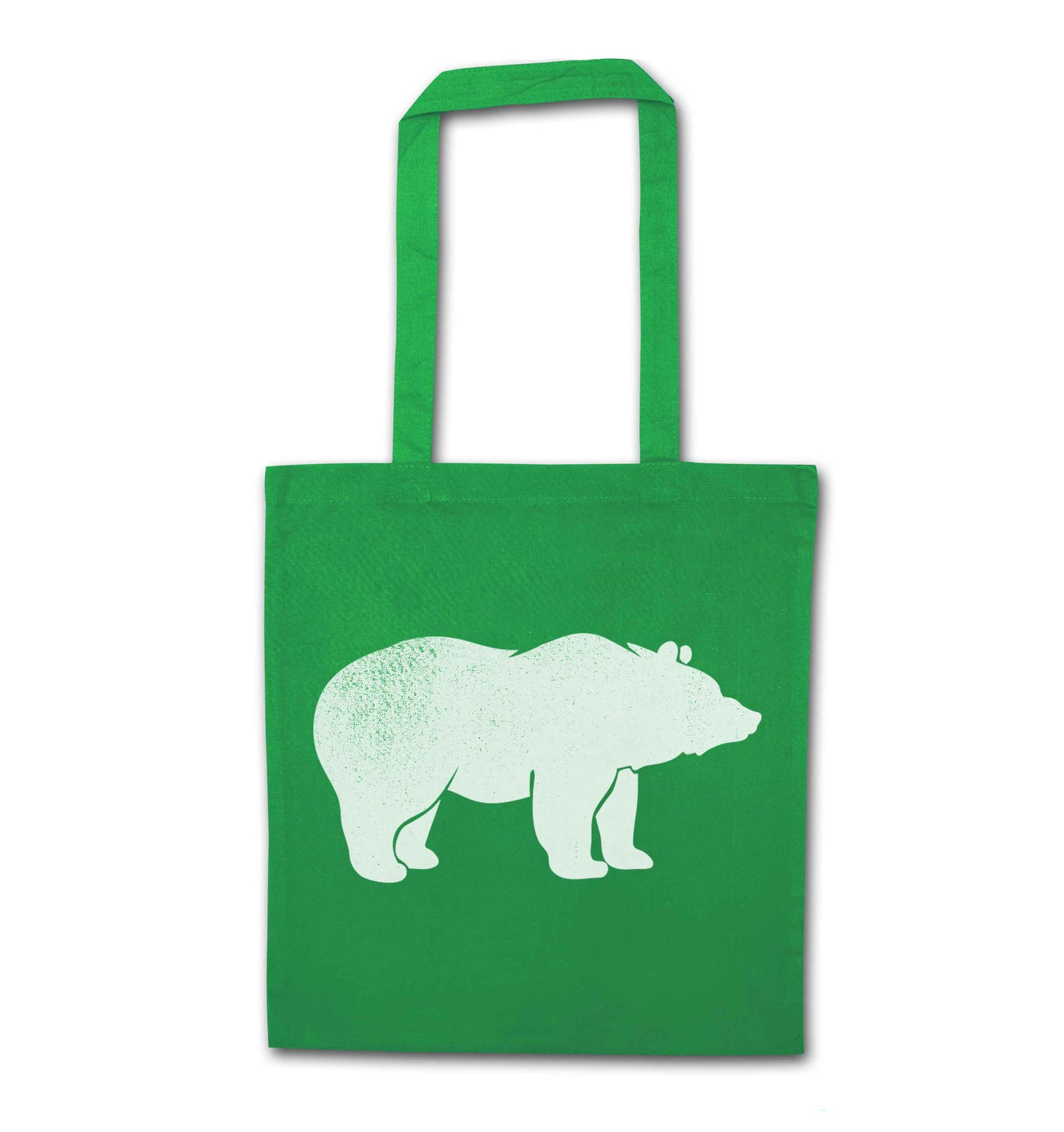 Blue bear green tote bag