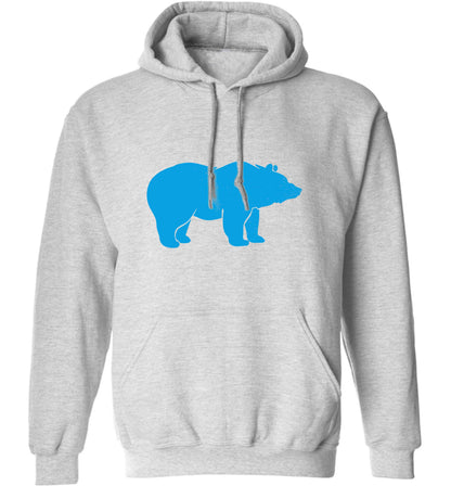 Blue bear adults unisex grey hoodie 2XL