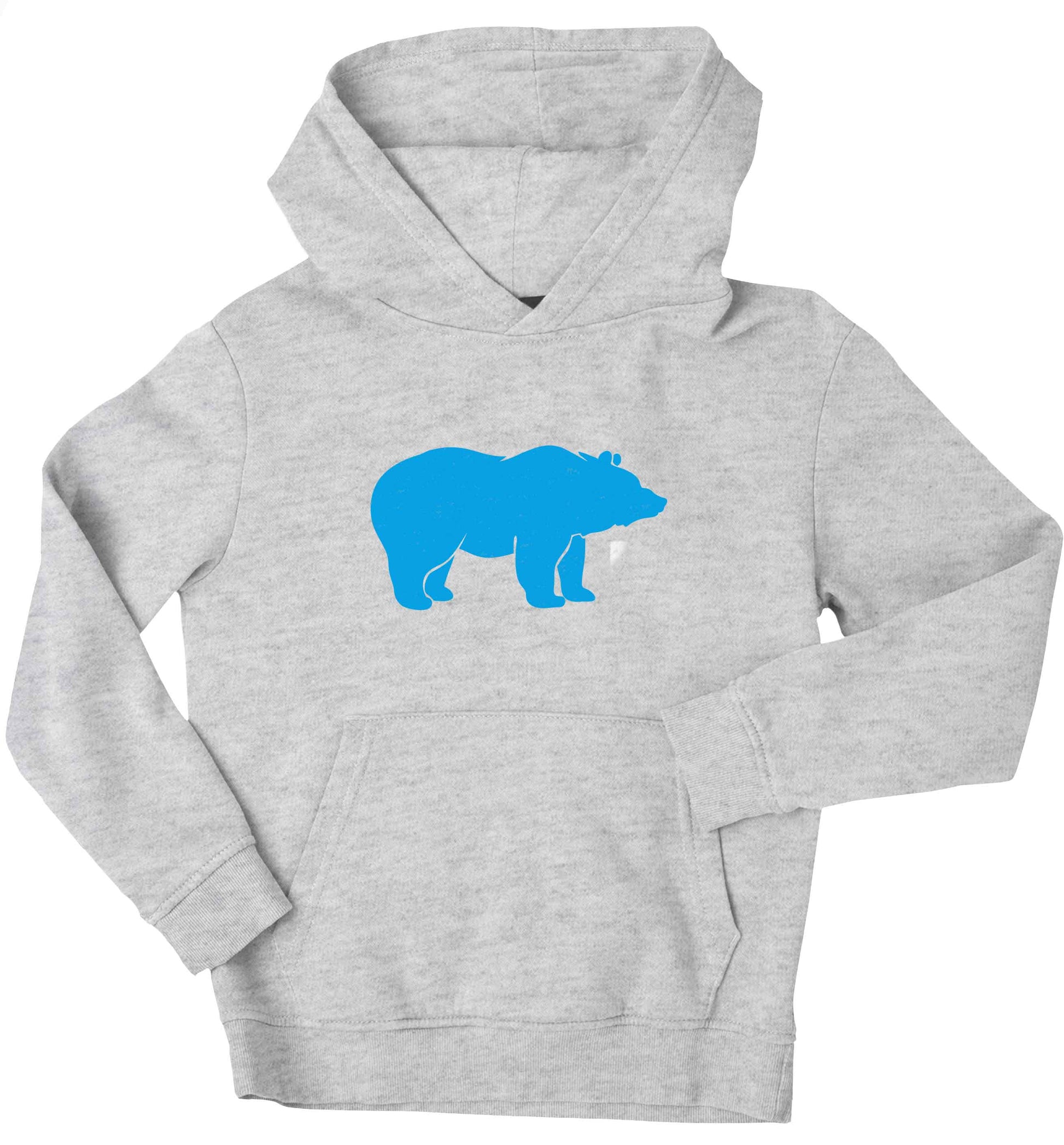 Blue bear children's grey hoodie 12-13 Years