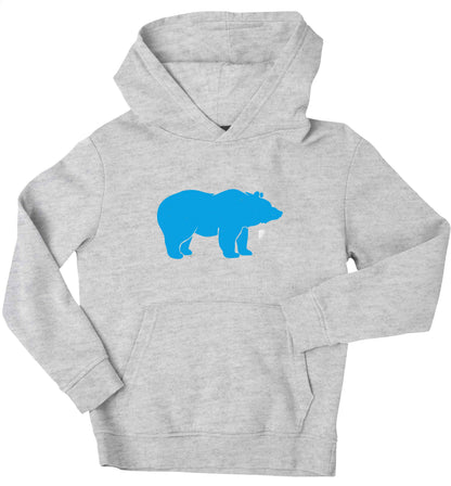 Blue bear children's grey hoodie 12-13 Years