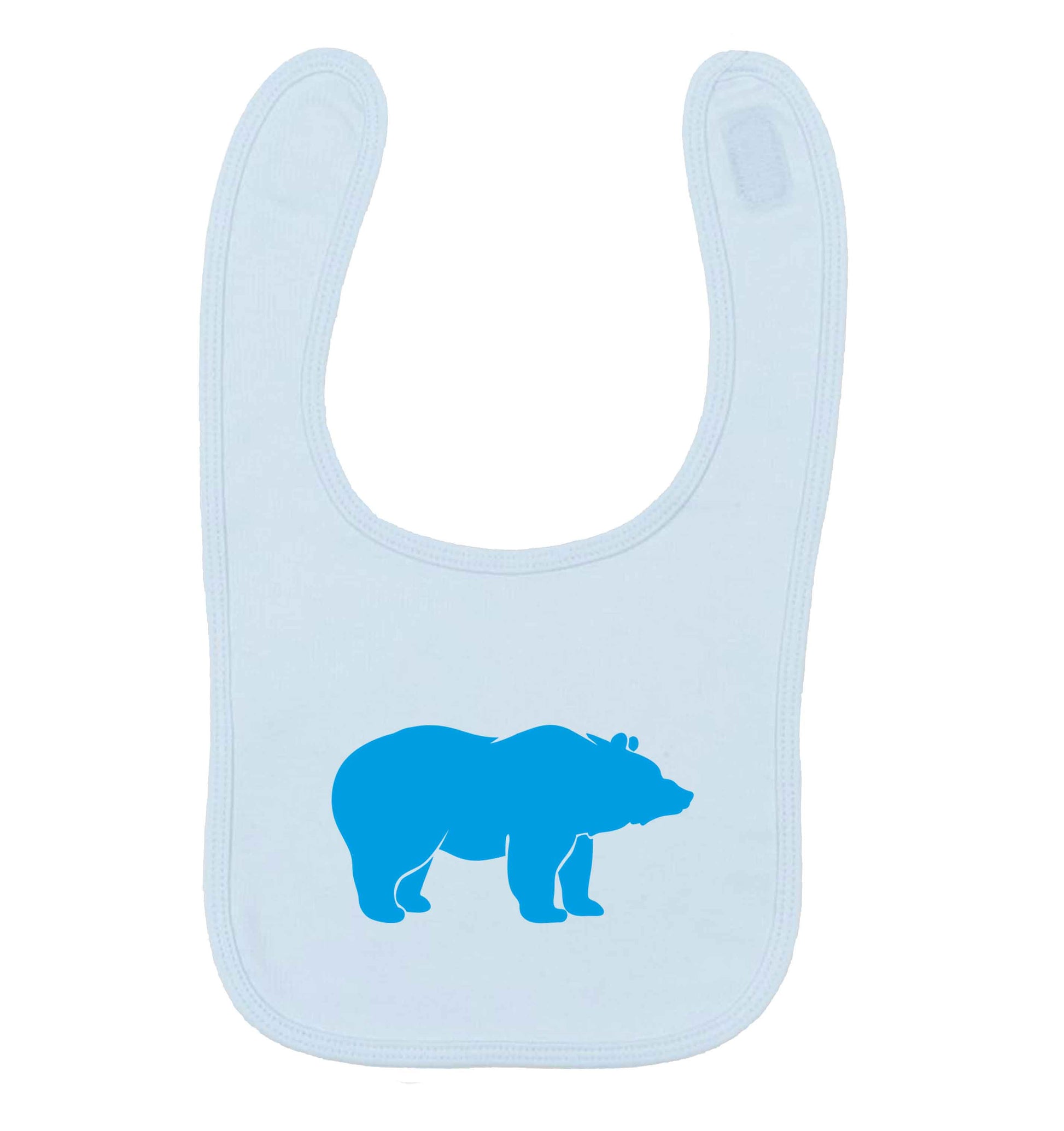 Blue bear pale blue baby bib