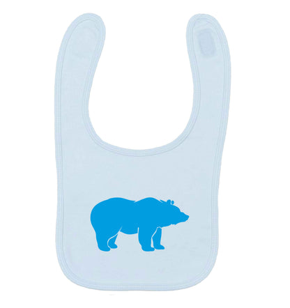 Blue bear pale blue baby bib