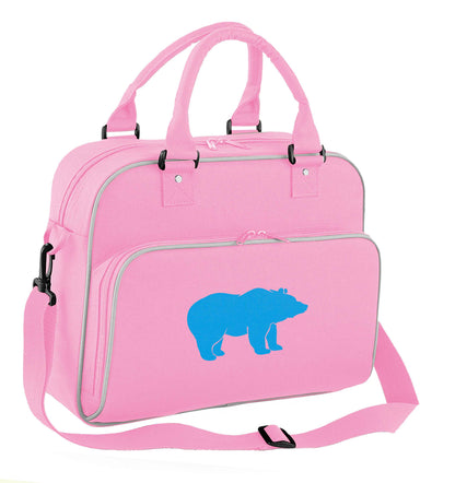 Blue bear children's dance bag baby pink