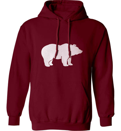 Blue bear adults unisex maroon hoodie 2XL