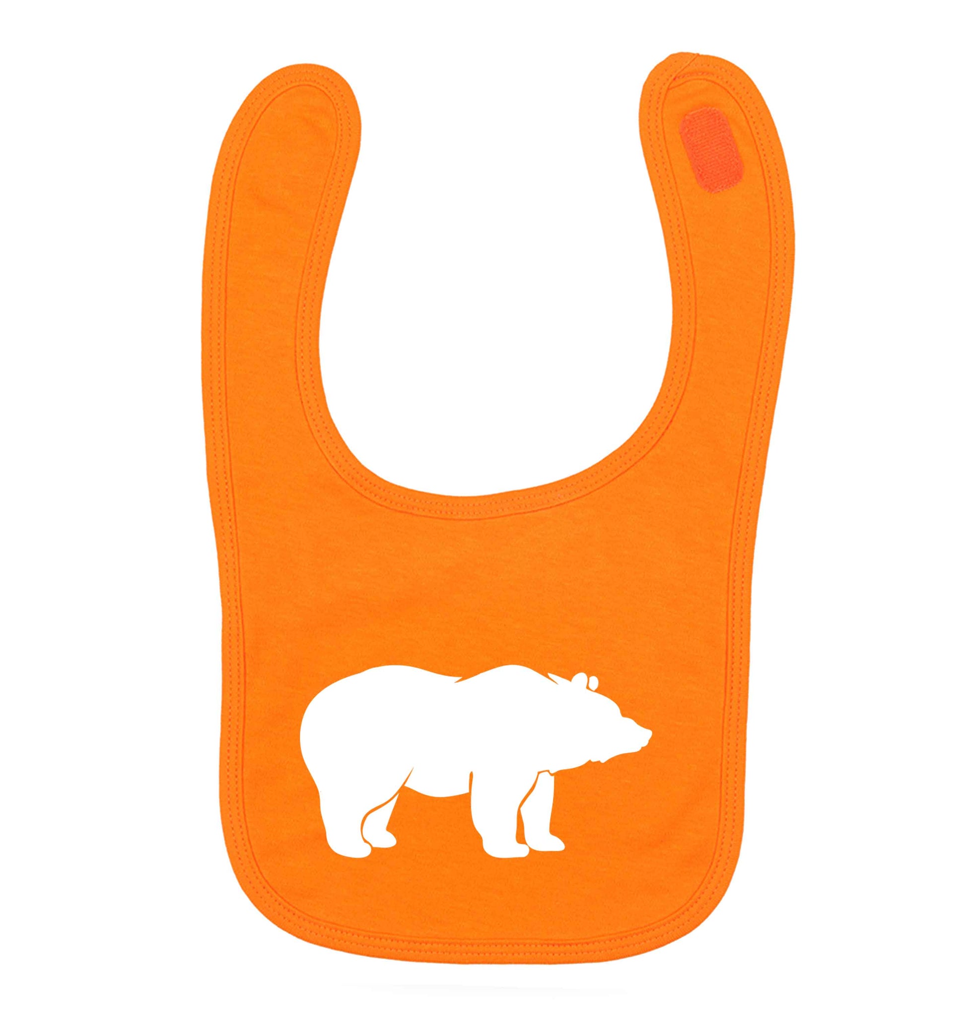 Blue bear orange baby bib