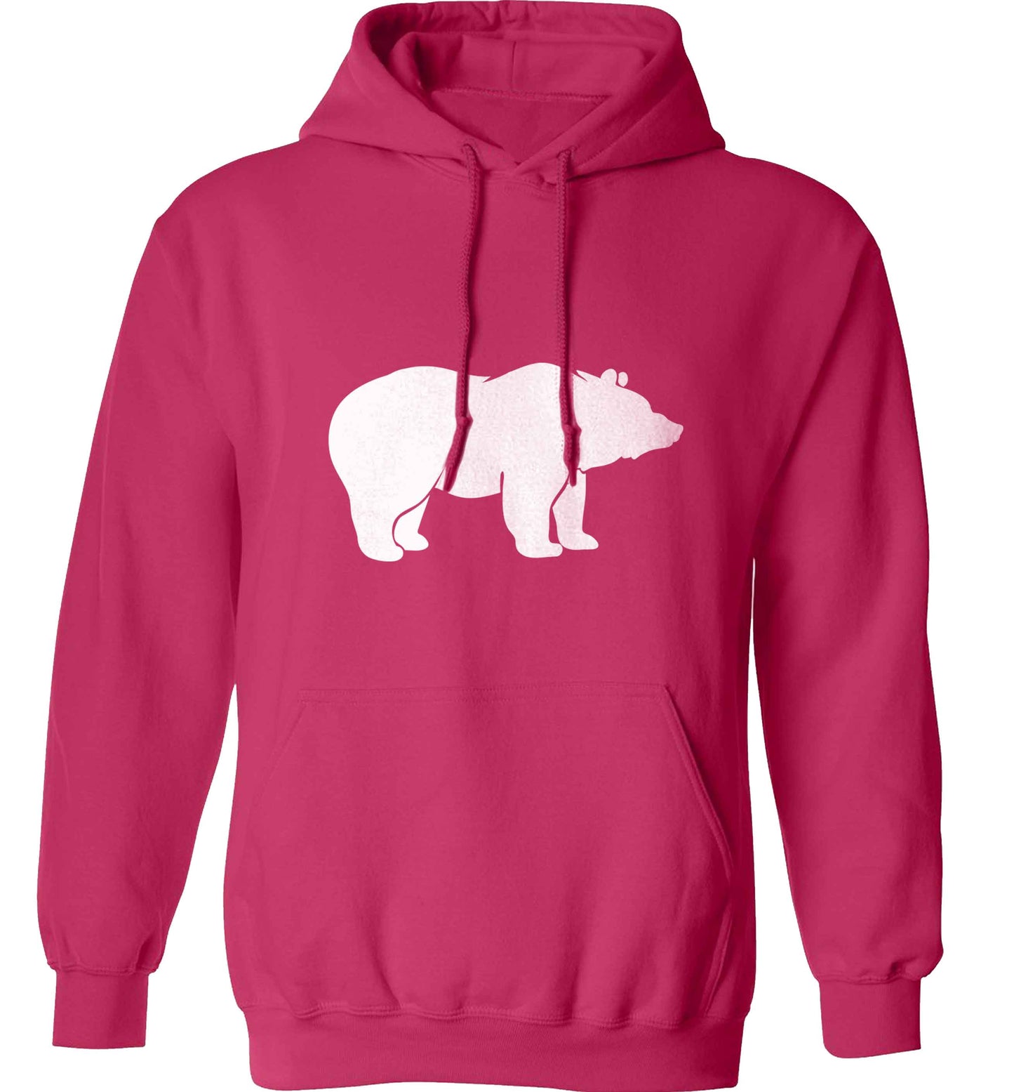 Blue bear adults unisex pink hoodie 2XL