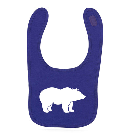 Blue bear purple baby bib