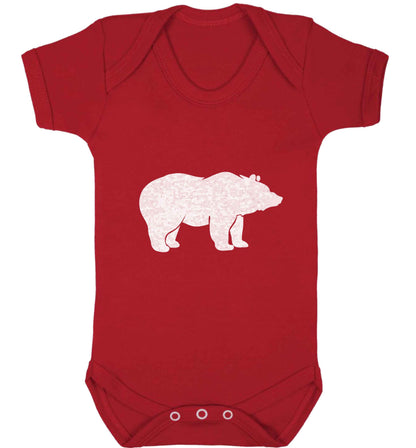 Blue bear baby vest red 18-24 months